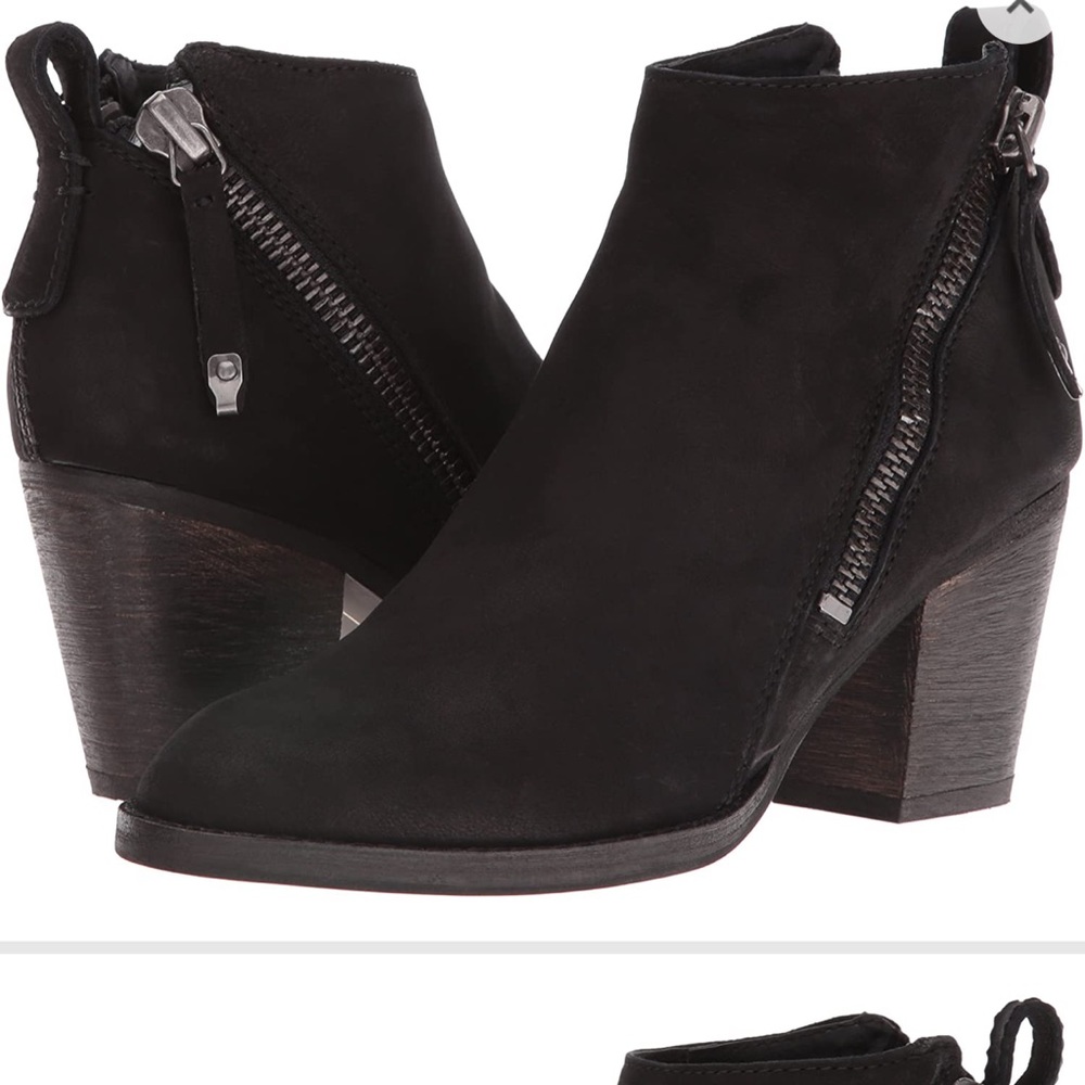 Dolce Vita size 6 leather booties side zip block heel leather